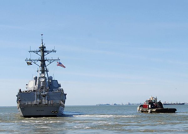 USS Nitze departs Naval Station Norfolk.