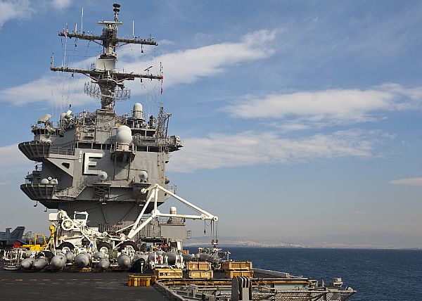 USS Enterprise approaches Piraeus, Greece, for a scheduled port visit.